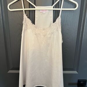 Pink Lily Cream Lace Cami Top